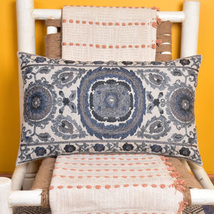 Superventas 14x24 pulgadas bohemio Suzani almohadas indio bordado diseñador algodón cojines cubierta decoración del hogar Amaozn" - Product Image 1
