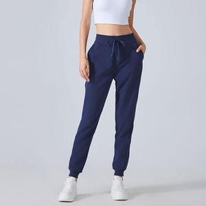 Pantalons de jogging pour femmes, taille haute, plats, d'hiver, avec poches, 100% coton, pantalons de survêtement athlétiques pour le yoga, l'entraînement, la détente, avec cordon de serrage - Product Image 5