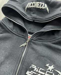 Chándal con capucha y cremallera completo personalizado unisex, conjunto de pantalones de chándal, chándal con estampado de soplo de invierno para hombre y mujer - Product Image 3