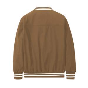 Chaqueta universitaria de satén de nailon marrón de Color personalizado para hombre, bombardero de béisbol, moda universitaria, chaquetas con letras informales lisas clásicas - Product Image 6