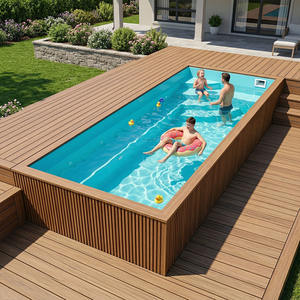 Piscina Rectangular Elevada de Fibra de Vidrio y Vidrio Grueso para Niños y Adultos, Resistente a los Rayos UV, Duradera, para Uso Familiar al Aire Libre - Product Image 3