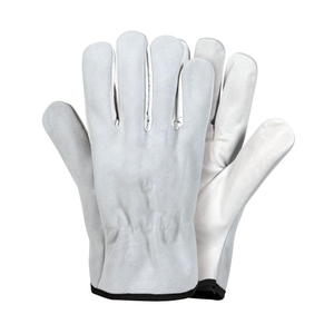 Gants de travail multifonctionnels pour hommes femmes Gants de conducteur en cuir de grain de vache antidérapants pour camion, jardin, ferme, travaux extérieurs. - Product Image 3