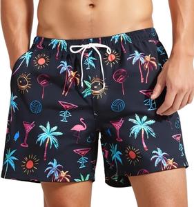 Pantalones cortos de baño para hombre, bañadores de secado rápido, pantalones cortos de tabla, traje de baño transpirable con cordón y bolsillos para surf en la playa - Product Image 1