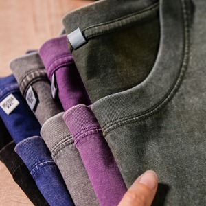 T-shirts délavés pour hommes, T-shirts à manches courtes pour hommes délavés à l'acide 100% coton personnalisé - Product Image 3