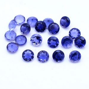 Alta calidad 25 piezas Iolita azul Natural 4mm corte 3mm espesor piedra suelta círculo faceta 4,35 Cts lote superior Iroc ventas piedras preciosas - Product Image 1