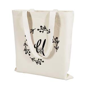 <b>Initial</b> 'U' Letter Canvas Tote <b>Bag</b> Durable Fashionable Large Capacity Tote <b>Bag</b> with Open Closure for Summer Use - Product Image 2