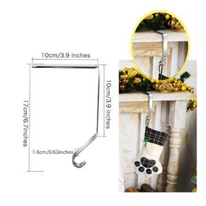 Lot de 6 cintres en métal argenté Crochets d'ornement de Noël Cintre décoratif Support de stock en métal de la plus grande qualité - Product Image 2