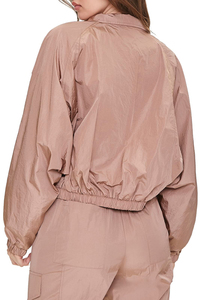 100% Polyester Windbreak Set For Women Zipper Jacket & <b>Pants</b> Solid Color Women Windbreaker Set With Custom Logo Wholesale - Product Image 3