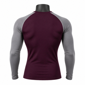 Custom Compression Shirt Men <b>Long</b> <b>Sleeve</b> Raglan Gym Fitness Tight <b>Base</b> <b>Layer</b> Breathable Quick Dry Sportswear - Product Image 2