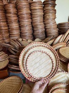 Hot Trend Decor Round Bamboo <b>Tray</b> Flat Winnowing <b>Basket</b> Handmade <b>Tray</b> Decor New Year Holiday From Vietnam Manufacture - Product Image 4