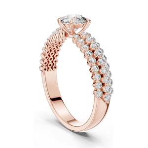 Bague de fiançailles en diamant de laboratoire rond brillant de 1,04 carat, clarté VVS-VS EF, CVD, or 18 carats, 14 carats, 10 carats et argent 925 rose - Product Image 4
