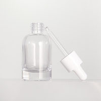 Flacons compte-gouttes en verre épais de 30 ml de qualité supérieure avec bouchon blanc pour sérum de soin de luxe et huile d'aromathérapie