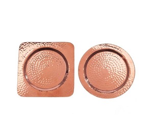 Dessous de verre fait main en cuivre pur avec ensemble de 2 qualité antique à un prix très abordable pour les sous-verres de bureau - Product Image 1