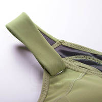 Soutien-gorge de sport sans couture pour femme, dos nageur, maintien moyen, respirant, yoga, vert uni