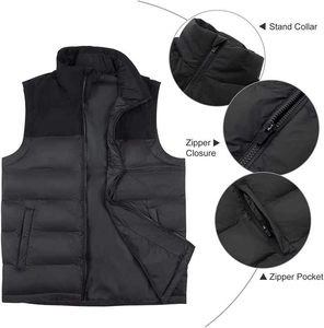 Gilet matelassé décontracté personnalisé pour homme, sans manches, imperméable et coupe-vent, écologique, services OEM - Product Image 2