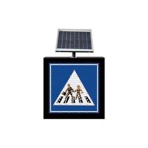 Panneau de signalisation scolaire solaire B-14b 650 x 650 x 100 mm, panneaux de signalisation routière réfléchissants à LED pour usage routier - Product Image 1
