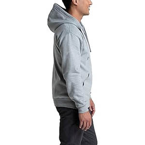 Sweat à capuche personnalisé pour hommes hommes gris couleur sweat à capuche hommes fermeture éclair complète à manches longues 350g fermeture éclair complète logo personnalisé sweats à capuche - Product Image 2