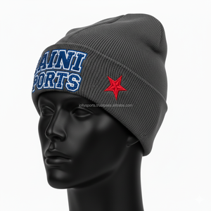 Gorro de invierno para mujer, gorro de punto de costilla acrílica gruesa GSM 280, gorro con logotipo personalizado bordado en 3D suave y cálido, gorro de gorro Jacquard - Product Image 3