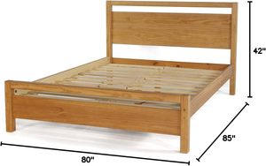 Traditional Rustic Acacia Solid <b>Wood</b> Platform <b>King</b>-<b>Size</b> <b>Bed</b> in Farmhouse Style Wooden <b>Beds</b> Product Category - Product Image 2