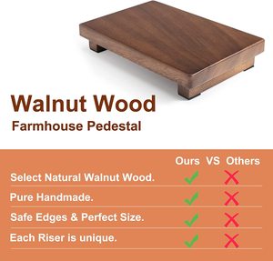 Piédestal en bois écologique Riser Home Office Kitchen Wood Footed Stand Porte-savon Support pour plantes Idée cadeau élégante - Product Image 2