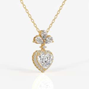 Pendentif en or 14 carats avec diamant moissanite taille cœur, charme élégant pour le style et le luxe - Product Image 3