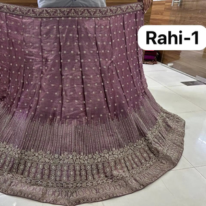 Thiết kế đa công việc lehenga thiết lập với dupatta lạ mắt và áo dài cho phụ nữ trong đào màu hồng xanh - Product Image 3
