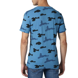 เสื้อยืดคอกลมแขนสั้นลายพรางสีน้ำเงินสำหรับผู้ชาย ทรงปกติ สวมใส่สบาย ผ้าเจอร์ซีย์ Trackstar OEM แบรนด์ส่วนตัว TSI-G05-P0090 - Product Image 3