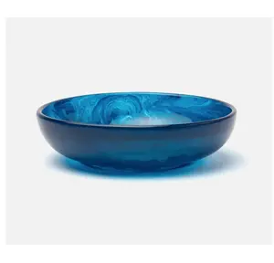 Tazón de Ensalada Decorativo Grande de Resina Desechable Ecológica Color Cobalto, Estilo Americano Pulido, KISWAH CRAFT para Bodas - Product Image 1