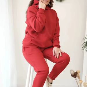 Ensembles de vêtements pour femmes en gros 2 pièces Terry pantalons de survêtement à capuche et sweat à capuche zippé printemps 2025 costumes de jogging à la mode - Product Image 1