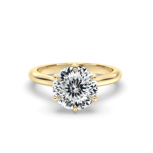 Bague de fiançailles solitaire de luxe vintage pour femme en moissanite portugaise taille brillant, en argent sterling 925 plaqué or jaune 18 carats - Product Image 1
