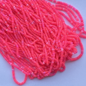 Perles de pierres précieuses rondes lisses en opale éthiopienne rose néon naturelle AAA de 3 mm 4 mm, fabrication de bijoux, prix de gros, collier - Product Image 4