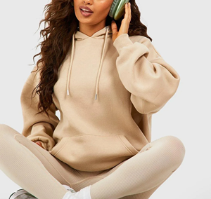 High Quality Women's Oversized 100% Cotton Hoodie <b>Drop</b> Shoulder Streetwear Style Customised Printing OEM Service Hooded Front - Product Image 3