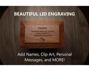 Wood Pet Urn <b>for</b> <b>Ashes</b> Dog Cat <b>Box</b> Personalized Cremation Casket Engraved Bespoke Small Medium Large - Product Image 5