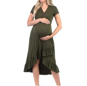 Col montant manches longues vêtements pour femmes vêtements de grossesse robes de maternité robe skiny respirant femmes robe de maternité - Product Image 3