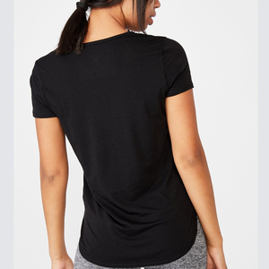 New Design Side Ruched Elastic Yoga T-Shirt <b>Top</b> <b>Women</b> Casual Fitness Round Neck T Shirt - Product Image 3