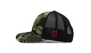 Tela de camuflaje en stock, sombreros de camionero, logotipo personalizado, sombreros de camuflaje de impresión personalizada OEM, gorras de camionero precurvadas para hombre - Product Image 3