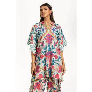 ชุดเซ็ตผ้าชีฟองหรูหราสไตล์โบฮีเมียนสำหรับผู้หญิง รุ่น IPST-55003 ลายดอกไม้ ชุด 2 ชิ้น คอเหลี่ยม ไซส์ XS สำหรับฤดูใบไม้ผลิ/ฤดูร้อน - Product Image 6