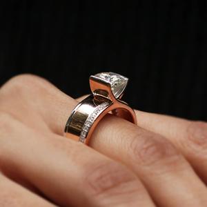 Bague de fiançailles et de mariage en diamant cultivé CTW 1.50 pour hommes, style classique, incrustation de perles, certifiée IGI pour le bureau, tenue de fête décontractée - Product Image 2