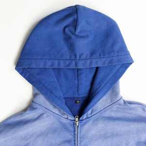 Fabricant de sweat à capuche délavé à l'acide Blue Sunfaded Wash Hoodie French Terry Graphic Vintage Acid Washed Sun Faded Zip up Hoodie - Product Image 3
