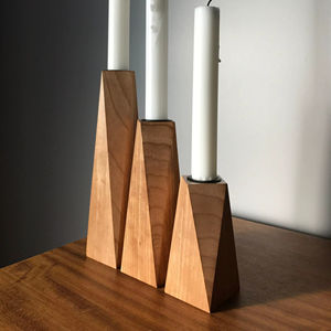 Wooden Six Column Candle Holder Suitable For Home Decor Table Centerpiece And Festive Lighting Handcrafted From India - Product Image 1