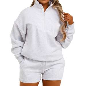 เสื้อสเวตเชิ้ตผู้หญิงแบบซิป 1/4 ผลิตจากผ้าฝ้ายเนื้อเบา แห้งเร็ว ระบายอากาศดี ขายส่งจากโรงงาน รับสกรีนโลโก้ตามแบบ 100% - Product Image 3