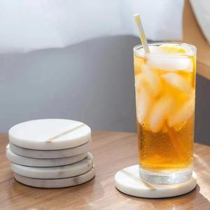 Exportador indio, resina de mármol religioso, juego de posavasos pintado a mano duradero, alfombrillas martilladas artesanales en 3D, embalaje personalizado para oficina - Product Image 3