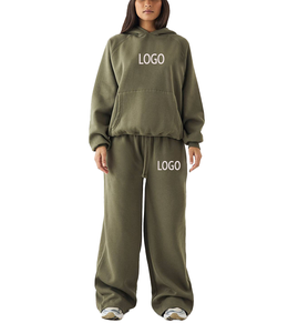 Nuevo Conjunto Deportivo Holgado de Estilo Urbano para Mujer, con Costuras Decorativas, Apliques Personalizados, Logotipo Serigrafiado, Cintura Elástica - Product Image 1