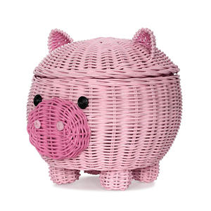 Panier en rotin avec couvercle pour enfants, paniers de rangement tressés à bas prix, paniers tissés, décoration de chambre pour bébé - Product Image 2