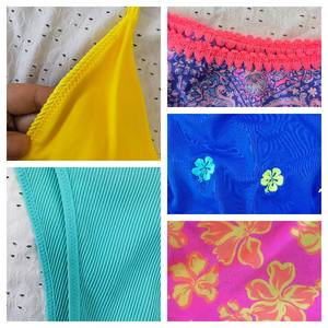 ชุดว่ายน้ำวัสดุป้องกันรังสียูวีแบบผูกคอ รุ่น 025 ประดับพู่และคริสตัล ตกแต่งด้วยลูกไม้หรูหรา ชุดบิกินี่เมทัลลิกแบบผูกเชือก 2 ชิ้น สำหรับผู้หญิง - Product Image 6