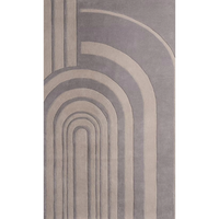 Tapis moderne en basalte tufté à la main, 100% laine de Nouvelle-Zélande, à poils longs et épais, anti-chute de poils, anti-taches, de luxe, géométrique, personnalisable, en latex