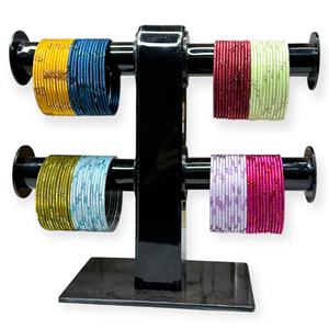 Trendy Emerald Cut Imitation <b>Pearl</b> <b>Gold</b> Plated Colorful Metal Bangles for Women and Girls Wedding Set at Wholesale Price - Product Image 3