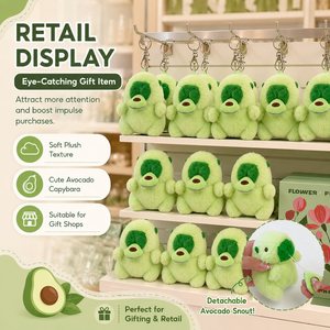 Jouets en peluche avocat mignons, poupées animaux en peluche, capybara vibrant avec corde à tirer, jouets pour enfants, pendentifs porte-clés - Product Image 4