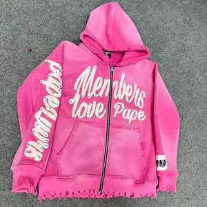 Sudaderas con Capucha Vintage Lavadas Personalizables de Alta Calidad para Hombre, Felpa Francesa 100% Algodón, Sudaderas con Capucha Holgadas y Desgastadas para Hombre - Product Image 1