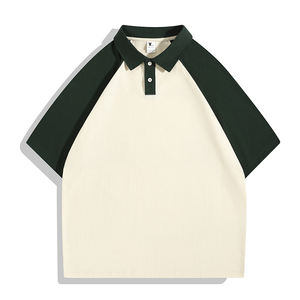 Vente en gros de t-shirts polo de golf 100% coton pour hommes manches raglan vierges personnalisées 240 grammes de styles debout vintage assortis - Product Image 2